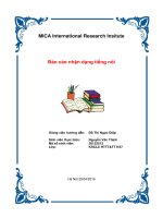 Xây dựng hệ thống nhận dạng tiếng nói tiếng việt dựa trên mô hình markov ẩn dùng sphinx