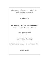 Bồi thường thiệt hại ngoài hợp đồng trong tư pháp quốc tế việt nam 