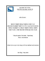 Hoàn thiện hoạt động cho vay doanh nghiệp nhỏ và vừa tại ngân hàng nông nghiệp và phát triển nông thôn việt nam   chi nhánh tỉnh quảng nam (tt) 