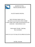 Phân tích hoạt động cho vay tiêu dùng tại ngân hàng nông nghiệp và phát triển nông thôn chi nhánh quận ngũ hành sơn   thành phố đà nẵng (tt) 
