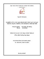 Nghiên cứu các giải pháp kết nối vạn vật IoT trong mạng thông tin di động thế hệ mới (tt)