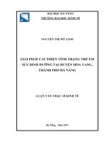 Giải pháp cải  thiện tình trạng trẻ em suy dinh dưỡng tại huyện Hòa Vang, thành phố Đà  Nẵng