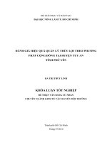 ĐÁNH GIÁ HIỆU QUẢ QUẢN lý THỦY lợi THEO PHƯƠNG PHÁP CỘNG ĐỒNG tại HUYỆN TUY AN  TỈNH PHÚ yên   HA THI THUY LINH(1)