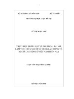 Thực hiện pháp luật về đối thoại tại nơi làm việc giữa người sử dụng lao động và người lao động ở việt nam hiện nay 