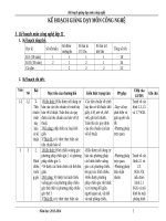 KẾ HOẠCH GIẢNG DẠY CÔNG NGHỆ 11, 12 đầy đủ