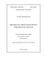 Kiểm soát suy thoái tài nguyên đất theo pháp luật việt nam 