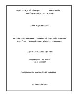 Pháp luật về hợp đồng lao động và thực tiễn thi hành tại công ty cổ phần than núi béo – VINACOMIN 