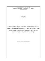 ĐÁNH GIÁ THỰC TRẠNG CÔNG tác dồn điền đổi THỬA và đề XUẤT GIẢI NÂNG CAO HIỆU QUẢ sử DỤNG đất sản XUẤT NÔNG NGHIỆP SAU dồn điền đổi THỬA TRÊN địa bàn HUYỆN CHƯƠNG mỹ, THÀNH PHỐ hà nội