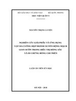 Nghiên cứu giải phẫu và ứng dụng vạt da cuống hẹp nhánh xuyên động mạch gian sườn trong điều trị bỏng sâu và di chứng bỏng chi trên