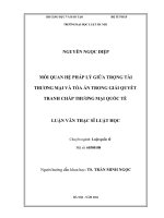 Mối quan hệ pháp lý giữa trọng tài thương mại và tòa án trong giải quyết tranh chấp thương mại quốc tế 