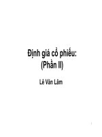 Bài giảng Định giá cổ phiếu (Phần II) Lê Văn Lâm
