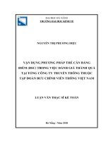 Vận dụng  phương pháp thẻ cân bằng điểm (BSC) trong việc đánh giá thành quả tại Tổng  công ty Truyền thông thuộc Tập đoàn bưu chính viễn thông Việt Nam
