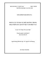 Pháp luật về bảo vệ môi trường trong hoạt động du lịch ở việt nam hiện nay