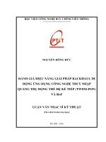 Đánh giá hiệu năng giải pháp backhaul di động ứng dụng công nghệ truy nhập quang thụ động thế hệ kế tiếp (TWDMPON) và RoF (Luận văn thạc sĩ)