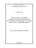 Quản lí thực tập sư phạm trong đào tạo giáo viên mầm non ở các trường cao đẳng khu vực Tây Bắc đáp ứng yêu cầu đổi mới giáo dục