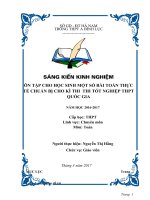 bài toán thực tế Toán thi THPTQG