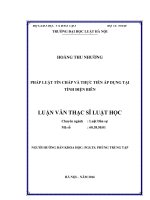 Pháp luật tín chấp và thực tiễn áp dụng tại tỉnh điện biên  