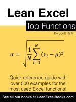 Lean excel top functions quick reference guide with 500 examples by scott ratliff 