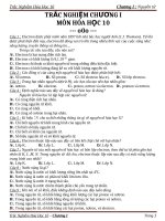 Trắc nghiệm hóa học 10   chương i