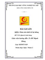 Nhom2 phân tích thiết kế hệ thống quản lý nhà hàng