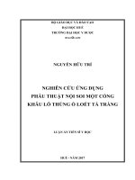 Nghiên cứu ứng dụng phẫu thuật nội soi một cổng khâu lỗ thủng ổ loét tá tràng (Luận án tiến sĩ)