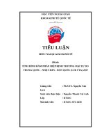 Tình hình đàm phán hiệp định thương mại tự do  trung quốc nhật bản hàn quốc (cjk fta) 2017 