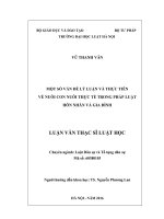 Một số vấn đề lý luận và thực tiễn về nuôi con nuôi thực tế trong pháp luật hôn nhân và gia đình  
