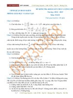 TOÁN 9 HKII đề THI THỬ vào 10 QUẬN HOÀN KIẾM 2014 2015