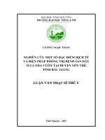 Nghiên cứu đặc điểm dịch tễ và biện pháp phòng trị bệnh sán dây ở gà thả vườn tại huyện Yên Thế, tỉnh Bắc Giang (Luận văn thạc sĩ)