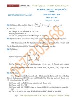 TOÁN 9 HKII đề THI THỬ vào 10 THCS bế văn đàn 2015 2016