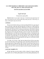 LỰA CHỌN nội DUNG và HÌNH THỨC tập LUYỆN NGOẠI KHÓA môn THỂ THAO tự CHỌN CHO SINH VIÊN TRƯỜNG đại học QUẢNG BÌNH (tt) 