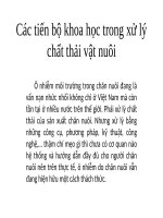 Các tiến bộ khoa học trong xử lý chất thải chăn nuôi