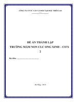 ĐỀ ÁN THÀNH LẬP TRƯỜNG MÂM NON  CƠ SỞ 2