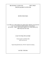 Vai trò của viện kiểm sát nhân dân trong giải quyết các vụ án hành chính trong giai đoạn sơ thẩm – thực tiễn hoạt động của việt kiểm sát trên địa bàn hà nội  