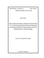 Những điểm mới trong chế định quyền sở hữu và các quyền khác đối với tài sản trong bộ luật dân sự 2015 phục vụ hoạt động sản xuất, kinh doanh của doanh nghiệp  