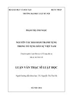 Nguyên tắc bảo đảm tranh tụng trong tố tụng dân sự việt nam  