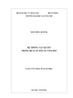 Hệ thống vật quyền trong bộ luật dân sự năm 2015  