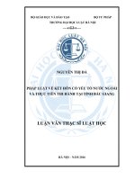 Pháp luật về kết hôn có yếu tố nước ngoài và thực tiễn thi hành tại tỉnh bắc giang  