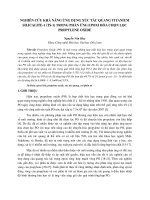 NGHIÊN cứu KHẢ NĂNG ỨNG DỤNG xúc tác QUANG TITANIUM SILICALITE 1 (TS 1) TRONG PHẢN ỨNG EPOXI hóa CHỌN lọc PROPYLENE OXIDE (tt) 