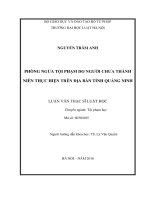 Phòng ngừa tội phạm do người chưa thành niên thực hiện trên địa bàn tỉnh quảng ninh  