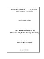 Thực hành quyền công tố trong giai đoạn điều tra vụ án hình sự  