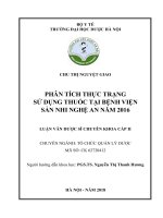 Phân tích thực trạng sử dụng thuốc tại bệnh viện sản nhi nghệ an năm 2016 