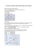 LÝ THUYẾT các hệ THỨC LƯỢNG TRONG TAM GIÁC và GIẢI TAM GIÁC
