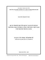 Quản trị rủi ro tín dụng tại ngân hàng thương mại cổ phần công thương Việt Nam chi nhánh Thăng Long (Luận văn thạc sĩ)