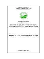 Đánh giá đào tạo nghề cho lao động nông thôn huyện Gia Bình, tỉnh Bắc Ninh (Luận văn thạc sĩ)