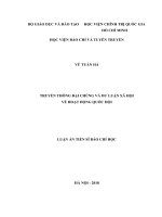 Truyền thông đại chúng và dư luận xã hội về hoạt động Quốc hội