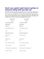 Danh mục ngành nghề doanh nghiệp sử dụng lao động phải qua đào tạo