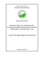 Đánh giá công tác chuyển quyền sử dụng đất trên địa bàn huyện Nam Đàn, tỉnh Nghệ An giai đoạn từ năm 2012 đến năm 2016 (Luận văn thạc sĩ)