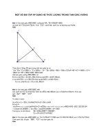 Bài tập HỆ THỨC LƯỢNG TRONG TAM GIÁC VUÔNG có đáp án