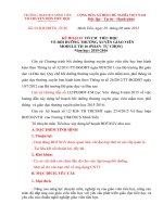 KẾ HOẠCH  TỔ CM  TIỂU HỌC    VỀ BỒI DƯỠNG THƯỜNG XUYÊN GIÁO VIÊN  MODULE TH 16 (PHẦN  TỰ CHỌN)